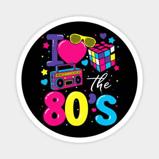 Retro 80's Party Girl Funny Cute Vintage Party Costume Women Magnet